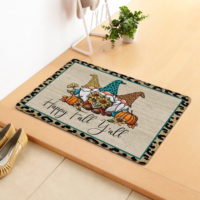pdqouc Indoor Carpet Halloween Decorations Indoor Halloween Decorations Fall Outdoor Decor Fall Gnomes Outdoor Fall Decor Fall Rug Fall Kitchen Rug 15.7*23.6 Inch