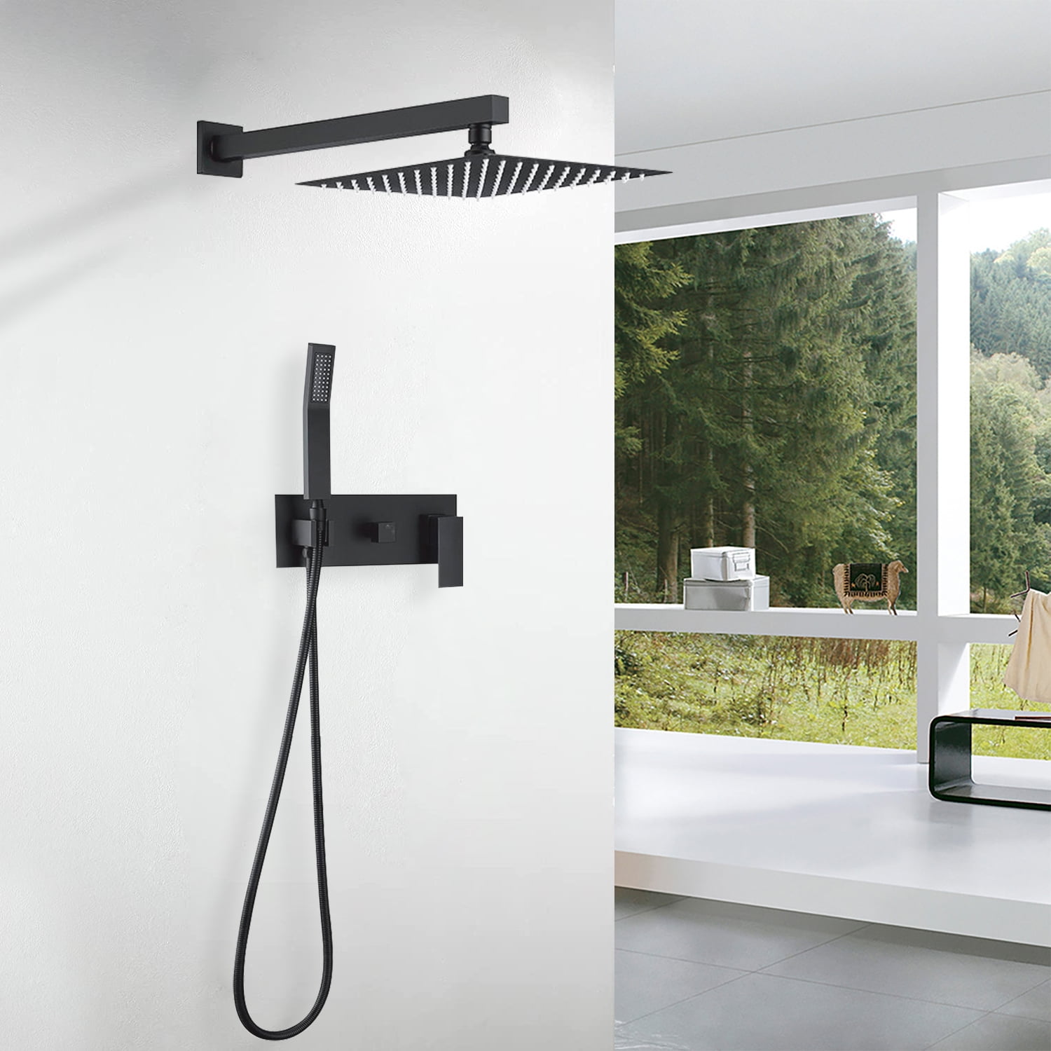 Rainfall Shower System Handheld Wall Mount Shower and Faucet Shower