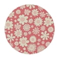 thumbnail image 2 of JEUXUS Vintage Groovy Flowers Round Tablecloth,Pink Daisy Circle Table Cover Stain Resistance Water Repellent Table Cloth for Home Kitchen Dining Party Patio Indoor Outdoor, 2 of 7