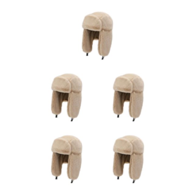 Transemion Stylish And Tear-resistant Hat For Autumn And Winter Wide Application Ski Hat khaki 5Set