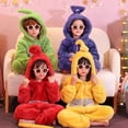 thumbnail image 2 of Guvpev Funny Cartoon Onesie Pajamas for K'ids, Warm Fleece Halloween Cosplay Jumpsuit, Unisex Silly One-Piece Sleepwear Costume, Soft Plush Hooded Loungewear for Cosplay Party & Fancy Dress, 2 of 13