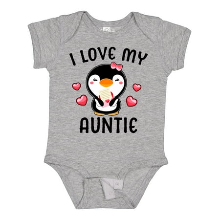 

Inktastic I Love My Auntie with Cute Penguin and Hearts Gift Baby Girl Bodysuit