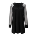 thumbnail image 4 of Babysbule Womens DressesWomen's Fashion V Neck Mesh Long Sleeve Lace Mini Dress, 4 of 7