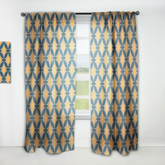 Designart 'Abstract Retro Design Pattern III' Mid-Century Modern Curtain Panel