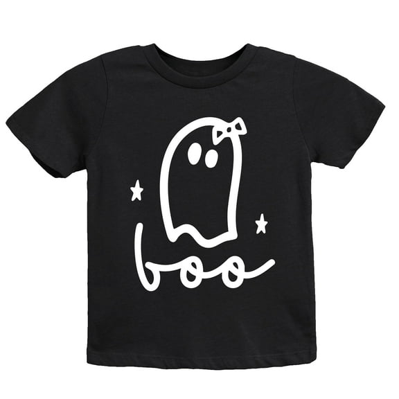 Boo Ghost Bow - Youth Short Sleeve Graphic T-Shirt and Toddler Short Sleeve Graphic T-Shirt