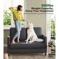 thumbnail image 5 of Welzona 51" Teddy Fabric Loveseat Sofa, Small 2-Seater Couch for Small Spaces, Tool-Free Assembly, Grey, 5 of 10
