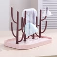 thumbnail image 2 of Organizador Soporte de escurridor de limpieza de vasos de agua para biberones de alimentación de bebé (rosa) Likrtyny Libre de BPA, 2 of 6