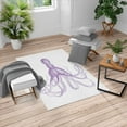 thumbnail image 1 of Octopus Turkish Area Rug, Monochrome Marine Animal Tentacles in Sketch Subaquatic Life Art, Soft Carpet for Living Room Decor with Distressed Look, 4' X 5.7', Pale Lilac, by Ambesonne, 1 of 4