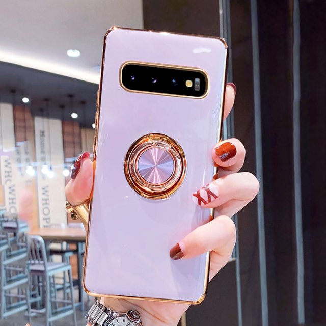 Funda magnética chapada de lujo para Samsung Galaxy A52 A53 S21 FE S23 S22 Ultra S10 S20 Plus S Note 20 10 A 52 53, funda con soporte para anillo Tan Jianjun unisex