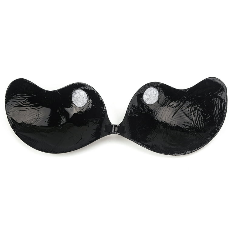 ALigoa Women's Strapless Invisible Bra Backless Self-Adhesive Push Up  Sticky Bras, Black, B Cup