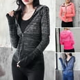 thumbnail image 1 of Women Full Zip Track Jackets Hooded Raglan Long Sleeve Thumb Holes Lightweight Slim Running Workout, 1 of 8
