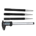 thumbnail image 1 of 1x Electronic Digital Caliper & 3Pcs High-Carbon Steel Center Punch Set 10cm Non Slip Center Punch, 1 of 8