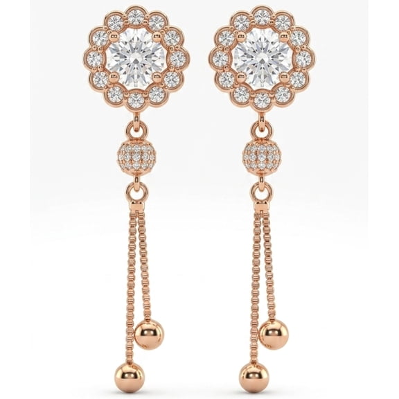 Elegant Long Tassel Drop Earrings for Women with Sparkling Stone Design Fashion Party Wear Jewelry