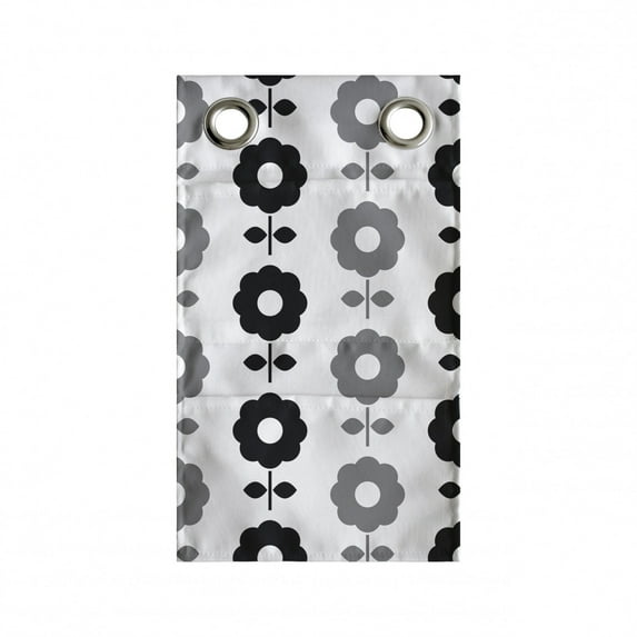 Flower Hanging Pocket Organizer, Pattern of Dark Flowers Illustration Simplistic Repetitive Print, Printed Polyester Storage Bag with Pockets, 9" x 16", Dimgray and Charcoal Grey