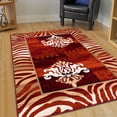 thumbnail image 1 of Allstar Orange Hand Carved Indian Print Design Area Rug (7' 9" x 10' 5"), 1 of 5