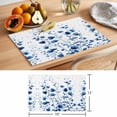 thumbnail image 6 of Blue Botanical Placemats Set of 6 Watercolor Garden Florals Leaf Place Mats Indoor Wipeable Table Mats Washable Cloth Dining Table Placemats for Kitchen Holiday Party Home Decor 13x19 Inch, 6 of 9
