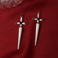 thumbnail image 2 of Gothic Sword Studs with ForCrystals - Women's Vintage Earrings, 2 of 9