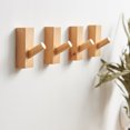 thumbnail image 2 of Ganchos de pared de madera HomeDo, perchero, ganchos de madera montados en la pared, ganchos decorativos, colgador de sombrero de organizador único JAMW Sencillez, 2 of 5