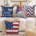 thumbnail image 2 of Dashan 4th of July Flower Pillow Cover 16x16 Set of 4,Red Blue Patriotic Cushion Cases for Couch Sofa Bed Home Decor, 2 of 6