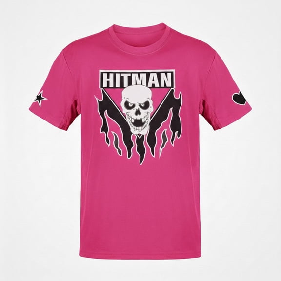 Bret Hitman Hart Pink Mens T-shirt Single Sided Print XXL