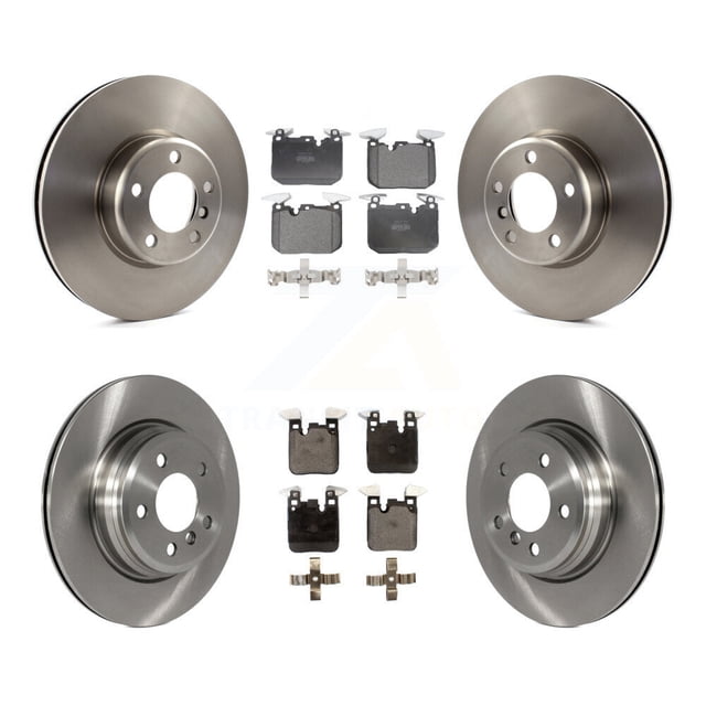 Transit Auto Front Rear Disc Brake Rotors and Semi-Metallic Pads Kit for Car 2015 BMW 428i with Blue Painted Calipers 330mm Diameter Rotor K8F-103825