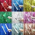 thumbnail image 2 of Cortina de fondo con purpurina azul y dorada de 1 x 2 m con flecos de oropel y lámina láser para decoración de cumpleaños, bodas y fiestas de Año Nuevo 2023, 2 of 5