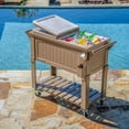 thumbnail image 5 of Permasteel 80 Qt Outdoor Patio Cooler – Taupe, Vintage Faux Wood, 100 Cans, 5 of 5