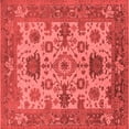 thumbnail image 1 of Ahgly Company Indoor Square Oriental Red Industrial Area Rugs, 4' Square, 1 of 4