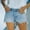 Light blue, variant on Leesechin Women's Shorts Juniors Shorts Jean Capris Summer Alluring Casual Straight Pants Mid Waist Washed Denim Shorts