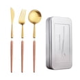thumbnail image 1 of Luzkey Ensemble de Couverts de Camping 4 Pcs Ustensiles Portables Détachables Réutilisables Ensemble de Couverts pour Randonnée Cuisine Bureau Couteau Rose, 1 of 8