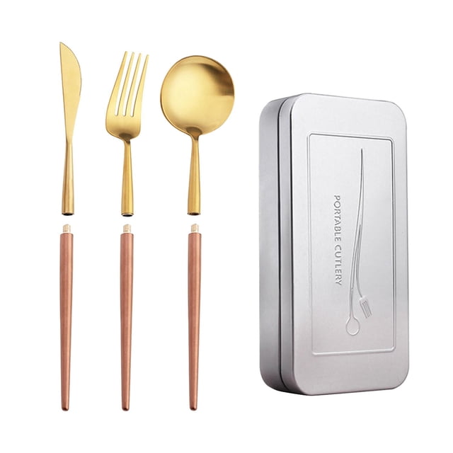 Luzkey Ensemble de Couverts de Camping 4 Pcs Ustensiles Portables Détachables Réutilisables Ensemble de Couverts pour Randonnée Cuisine Bureau Couteau Rose
