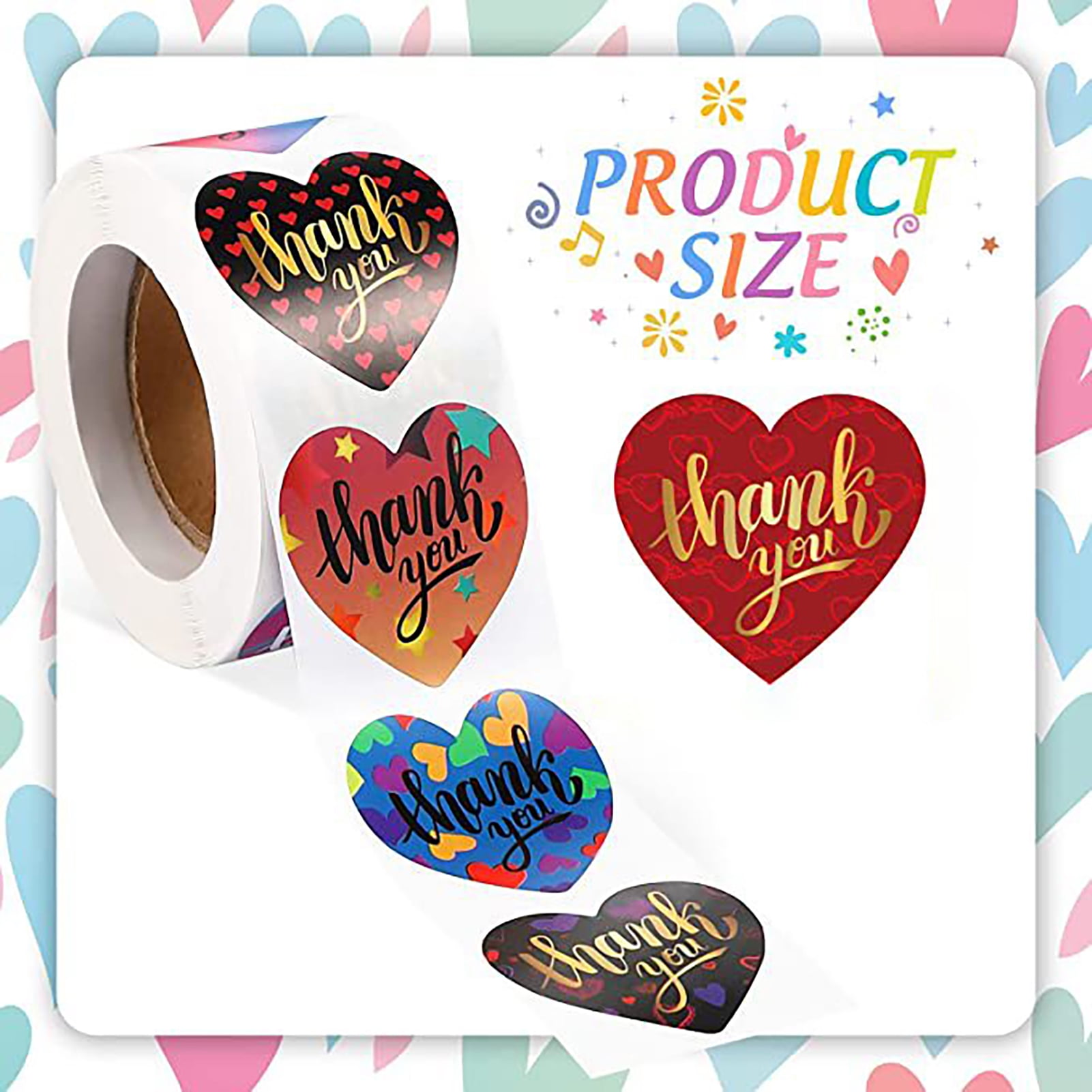 Heart Stickers Labels 3/4 inch 19mm 1000 / Neon Red