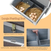 PETSFIT Large Chicken Coop with Nesting box, Weatherproof Hen House,Poultry Cage,3-5 chicken, Grey