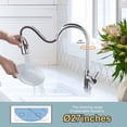 thumbnail image 3 of LAICAIW Stainless Steel Kitchen Faucet with Sprayer, High Arc Single Handle Kitchen Faucet for Sink 1 or 3 Hole, Modern Kitchen Sink Faucet with Deck Plate and 1/2" Adapter (Chrome), 3 of 7