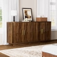 thumbnail image 7 of Rumiiro Modern 67'' Sideboard Buffet Cabinet with Storage, 4 Arched Doors, 2 Adjustable Shelves, Brown, 7 of 7