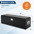 thumbnail image 3 of BeesClover Heavy Duty Steel Truck Bed Tool Box, Powder-Coated Diamond Plate Storage Chest with Side Handle & Lock, Durable Metal Toolbox Organizer for Pickup, RV, Trailer, 3 of 9