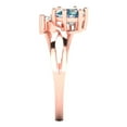 thumbnail image 3 of 0.87 ct Round Cut Blue Moissanite 3 Stone 14K Rose Gold Womens Engagement Ring, 3 of 5