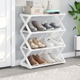 thumbnail image 2 of Qocolhg 4 Tier Small Shoe Rack, Shoe Shelf, Sturdy Shoe Organizer for Entryway and Front Door Entrance, Shoe Shelf, Free-Standing Closet Shoe Organizers and Storage, White, 2 of 6