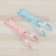 thumbnail image 4 of Porta hilo dental reutilizable, productos dentales, soporte para hilo Dental para limpieza de dientes (rosa + azul), 2 uds., 4 of 5
