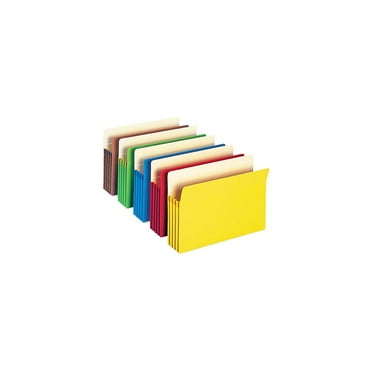 Smead 74892 3 1/2 Inch Expansion Colored File Pocket, Straight Tab, Legal, Assorted, 5/Pack
