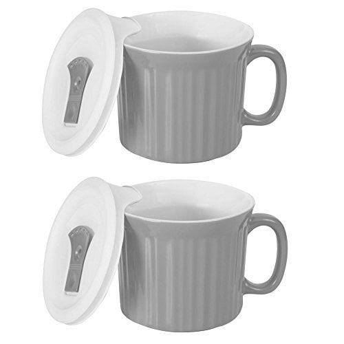 Corningware Colours Popins 20 Ounce Soup Mug With Lid (Pack of 2