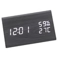thumbnail image 4 of Despertador digital de madera ANGGREK Control de Voz LED MDF Multifuncional, 4 of 8