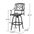thumbnail image 4 of Bar Stools, Swivel Counter Stools with Armrests, Vintage Industrial Farmhouse Bar Stool for Kitchen Island, Copper Finish, Perfect Rustic Stool for Dining, Counter or Breakfast Bar, 4 of 5