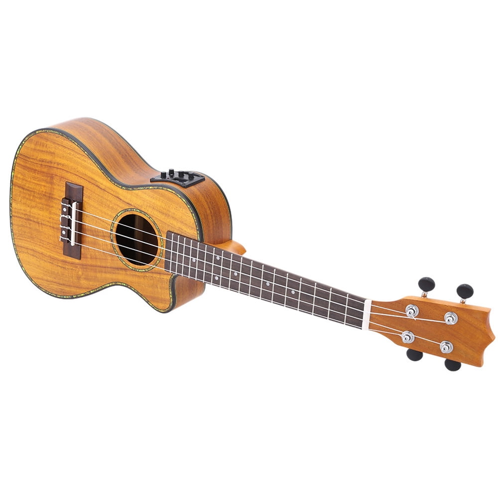 24\ Cutaway Ukulele Ukulele 24-Inch Cutaway Ukulele Hawaii Guitar Instrument LED EQ Koa / Plywood Shell Brims / OX Bone Saddle / 4 Strings