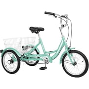 Slsy 16 inch Tricycle Trikes for Beginner Riders, Small Tricycle Single Speed 3 Wheel Bikes, Low Step Through Three-Wheeled Bicycles with Rear Basket