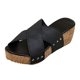 thumbnail image 3 of Bmisegm Women Summer Solid Slip on Casual Open Toe Wedges Comfortable Beach Shoes Sandals Slippers Sandals Women Summer Black 8, 3 of 9