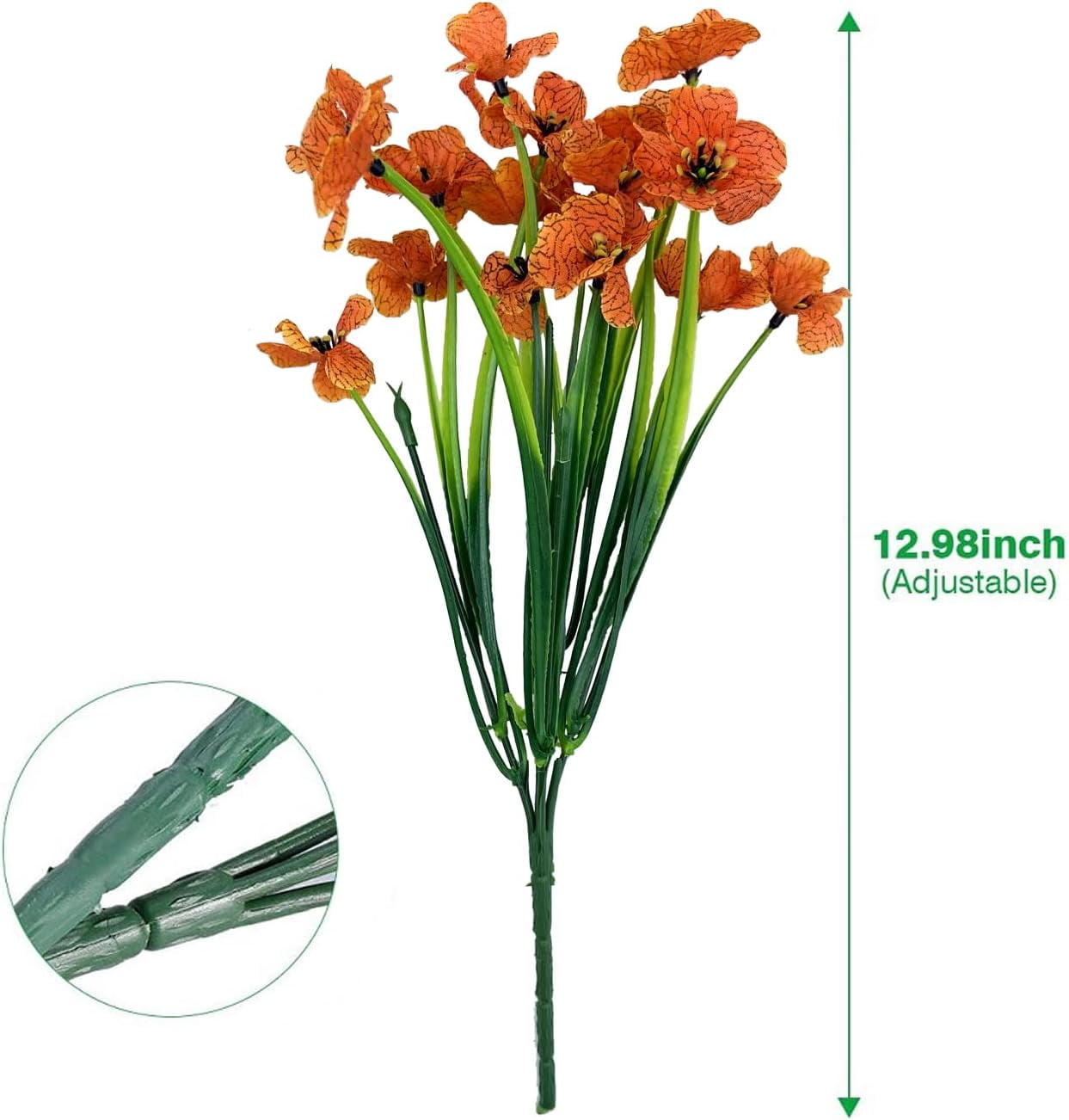 10 Bundles Artificial Flowers for Outdoors, UV Resistant Fake Flowers with Plastic Plants, Faux Silk Flowers for Outside Window Box Front Porch Hanging Planter Decor-Purple