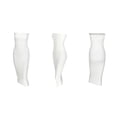 thumbnail image 3 of Vestido De Lápiz Con Cuello Barco De Mujer Vestido De Verano Sin Mangas De Color Sólido, Blanco, S seitruly AP1097-01B, 3 of 7