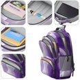 thumbnail image 4 of Purple and Gold Marble Pattern Backpack for School, Cute School Bag with Adjustable Shoulder Straps and Padded Back, 16.9"x12.6"x5.9", 4 of 5