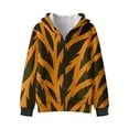 thumbnail image 2 of POLERO Boys Stripes Sweatshirts Zip Up Jacket for Girls Warm Orange Cropped Hoodies Teen Casual Long Sleeve Jackets with Pockets, Size S, 2 of 8